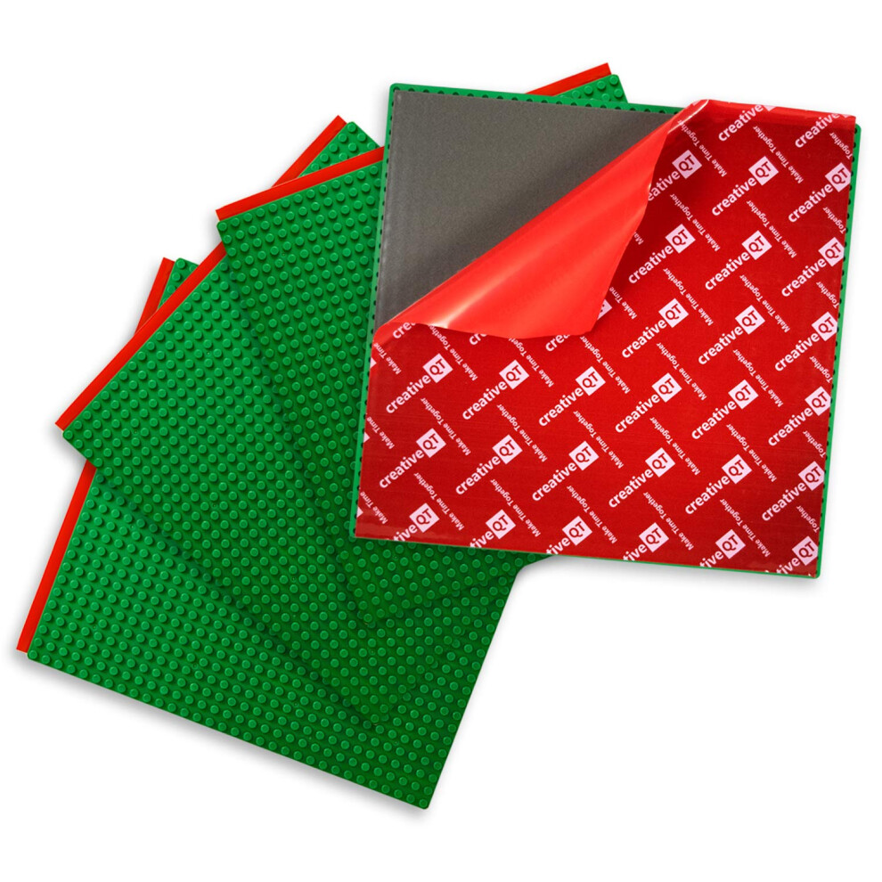 Creative Qt Makerbase Groen 4-Pack 10X10 Zelfklevende Speelgoedbouwstenen Stapelbare Bodemplaten Basissen Voor Speeltafels Muren En Meer Compatibel-image