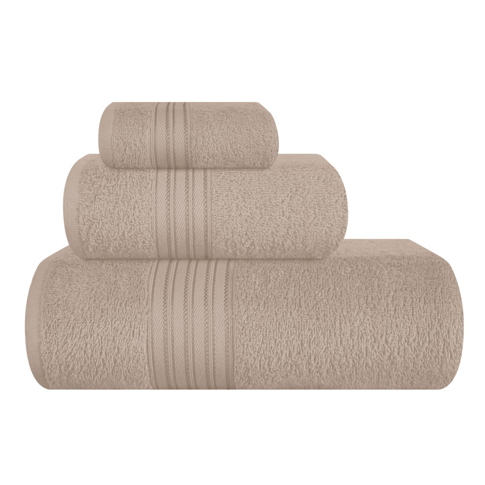 BOUTIQUO Ultra Soft 3 Pack Cotton Towel Set  Contains a Bath Towels 28x55 inch  a Hand Towels 16x24 inch & a Wash Coths 12x12 inch  Ideal Everyday use-image-OPC-PGGBQQ5-NEW