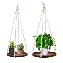 Hangage de plante de macrame en ligne - 2 ensembles de planteurs suspendus en interieur - support de pot de fleur decoratif de plante de jardinie
