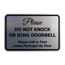 Signs ByLITA Classic Framed Please Do Not Knock Or Ring Doorbell Wall or Door Sign - Easy Installation | Mail Delivery Instruction | Do Not Disturb (