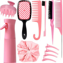 12 Pcs Hair Brush Set 3 Pieces Slick Back Hair Brushes for Toddlers Women Detangling Brush for Wet Dry Curly Hair Edge Bristles Wide Tooth Ra