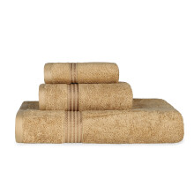 Ensemble de serviettes de 3 pieces en coton egyptien superieur serviettes de base pour la salle de bain decoration invitee appartement de douche