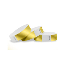 WristCo Deep Metallic Gold Tyvek rannekkeet tapahtumiin - 200 kpl - Mukavat repeytymttmt paperirannekkeet ID Rannekenauhat konsertteihin Festivaal