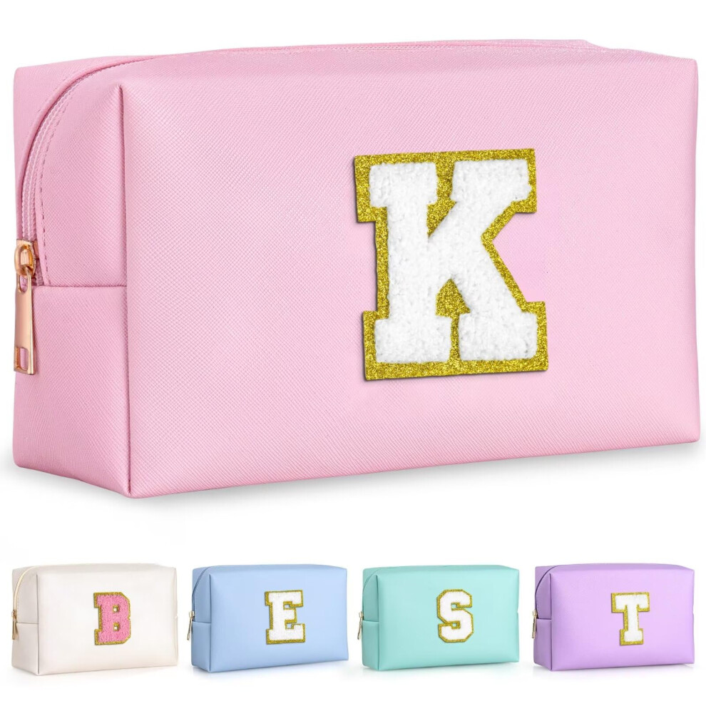 Topeast Initial Cosmetic Bag Pu Leather Waterproof Travel Toiletry Bag Monogrammed Gifts For Women Personalized Birthday Gift For Sister Friends C