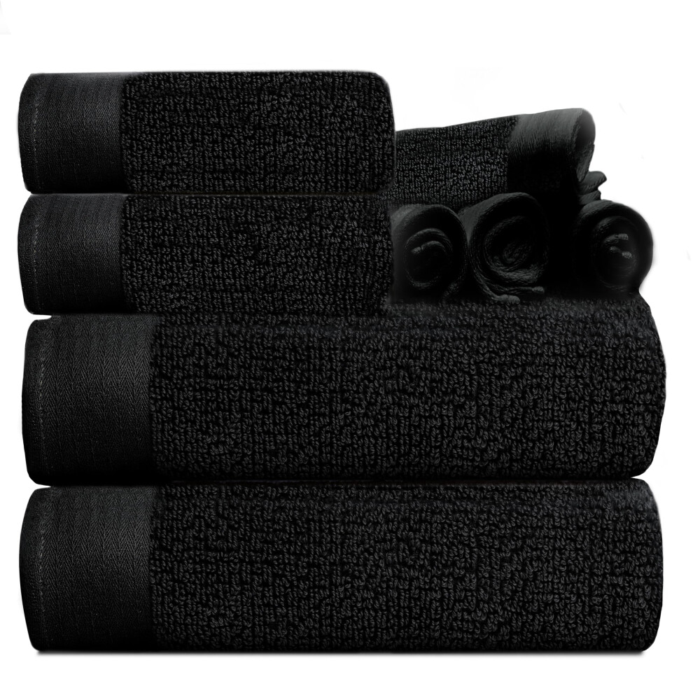 Tens Towels 8 Pack Popcorn Textured Luxury Towels Set  2 Large Bath Towels  2 Hand Towels  4 Washcloths  100% Cotton  Plush Hotel Towels Super Absorbe-image-OPC-PGGBQZ7-NEW