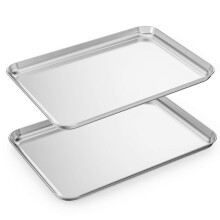 Poix de cuisson Ensemble de 2 feuilles de biscuits HKJ Chef 2 pices et casseroles de boulangerie en acier inoxydable et paves de plateau de four gain