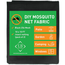 Black DIY Mosquito Net Fabric | 10x10 FT Netting 2 Pack | Insect Cover for Garden Patio Outdoor & Windows | Multiple Sizes in Black White & Green |