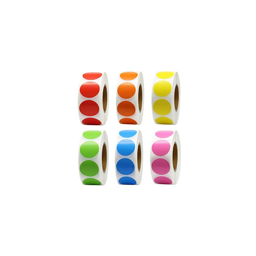 Hcode 1 Inch Color Coding Label Garage Sale Stickers Blank Yard Sale Price Stickers Round Colorful Stickers Permanent Adhesive Dots Stickers Glossy Wr