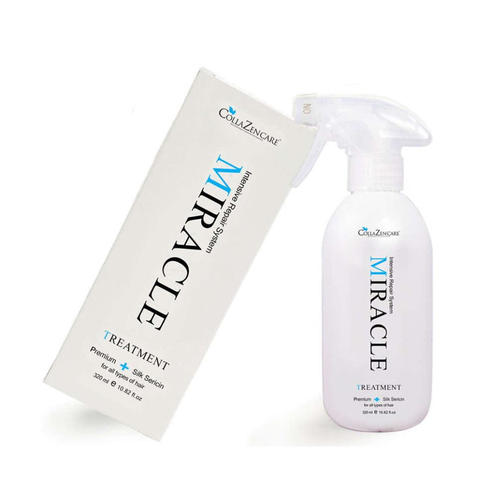 CollaZen Care Miracle Treatment Premium Silk Sericin 10.82 Ounce. For All Hair Types. Made in Korea. No Animal Testing. Ideal for Hair Extensions. Con