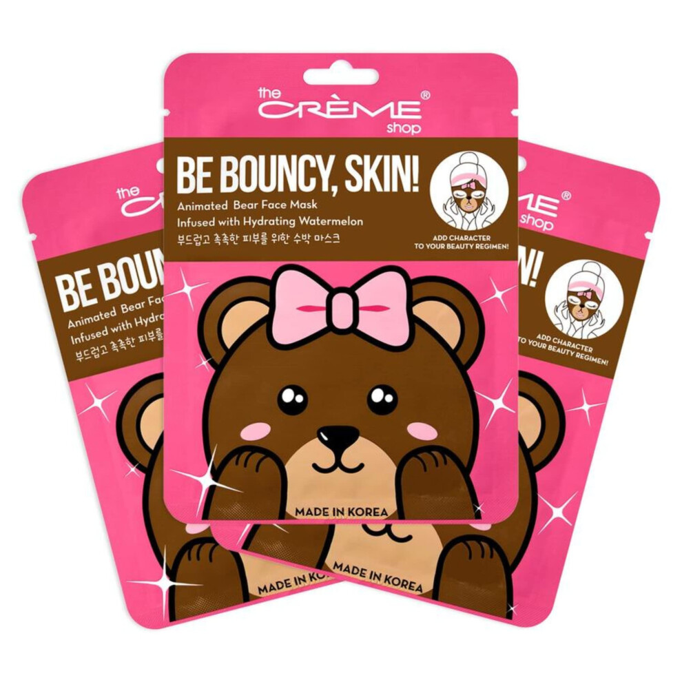 The Crme Shop Animated Miss Bear Face Mask Hydrating Face Mask Korean Skincare Mask With Watermelon Animal Face Mask Sheet Watermelon Face Mask K