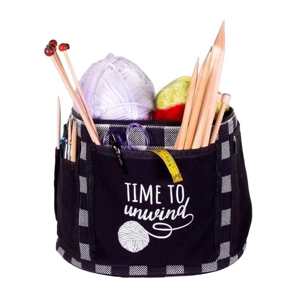 Steel Mill & Co Garntasche, Stilvolle Stricktasche, Organizer Mit GroßEm FassungsvermöGen FüR Strick- Und HäKelzubehöR, Basteltasche Mit Garnteil-image