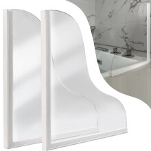 Shineligee 2-pack vernieuwde douche-spatschermen Grote spatschermen voor badkuip Bestaat uit siliconen basis en acrylplaat Houd water in de douche of
