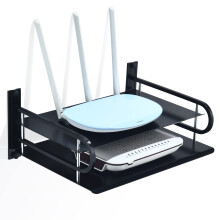 HNVNER Projector Shelf Wall Mounted Metal Router Rack DVD Player Bracket Floating Wall Shelves for TV Components Such as Cable Boxes/Media Boxes/Mode