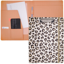 ECEIRO Portfolio Klembord met opbergruimte Lederen Binder Verpleging Klembord Padfolio voor Vrouwen Niet-plastic Klembord - Schattig Kantoorbenodigdh