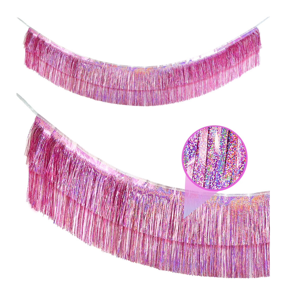 E Guirlandais-4 Couches D'paisseur | Bannires De Franges De Guirlandes Mtalliques Brillantes Pour La Dcoration De Nol La Maison De Mariage-image