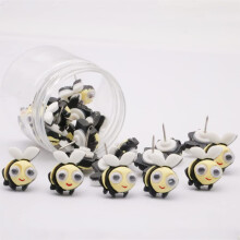 Cute Bee Push Pins Dekorativn pripncky - JruiZhp 20 ks Kreativn tvary Kreslic pendlky pro nstennou tabuli Korkov nstenka Fototapeta Memo Na