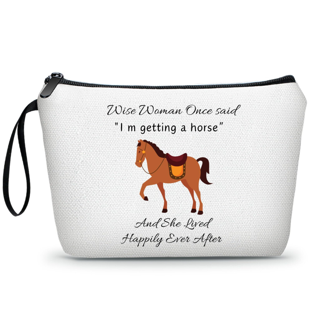 SEAMOON Cadeaux d'anniversaire amusants Cadeaux amusants pour femmes Cadeaux chevaux Petite trousse de maquillage pour femmes Sac cheval Cadeaux amusa