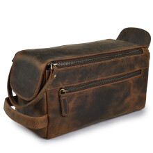 LEATHER VILLAGE Prmium bor utaz piperetska - Unisex vzll utazsi Dopp Kit borotvlkozsi s kozmetikai rendszerezo frfiaknak s noknek - Kompa