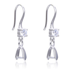 4db Adabele Authentic 925 Sterling ezst dszes flbeval horog cspteto 4 mm-es cirknium CZ gymnt fldrt foltossgll rdium bevonat flbeval