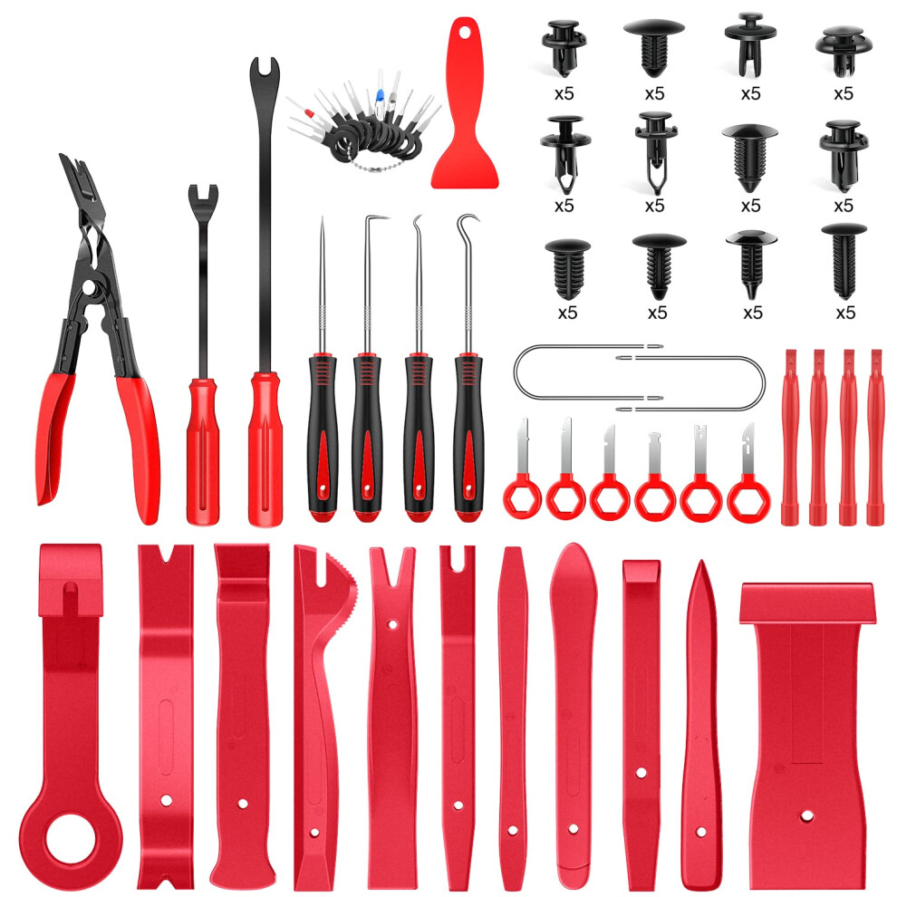 Gooacc 102Pcs Trim Removal Tool Auto Terminal Removal Tool Auto Clip Pliers Stereo Removal Tools Car Upholstery Repair Removal Kit Precision Hook A 812227038618