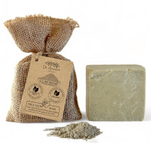 Dr.Ancient Saponetta all'argilla, biologica, naturale, vegana, tradizionale, fatta a mano, antica, peeling minerale, esfoliante, minimizza i pori