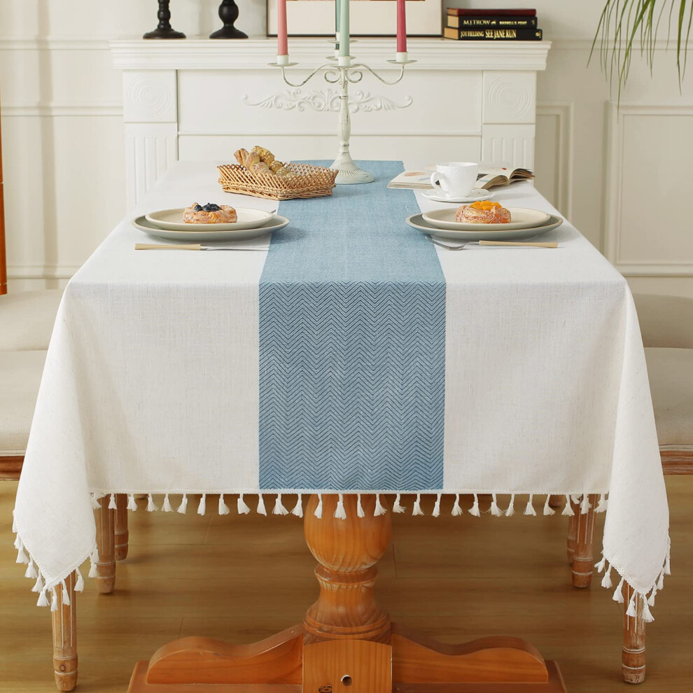 Nappe rustique Laolitou en coton et lin, imperm   able, en toile de jute, pour la cuisine, la salle     manger, pour tables rectangulaires, lignes de
