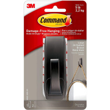 Command Large Modern Reflections Metal Hook Holds up to 5 lb Oil Rubbed Bronze 1 Wall Hook with 2 Command Strips Damage Free Hanging Hooks for Han