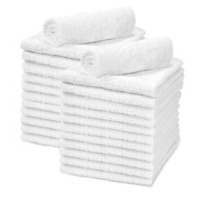 Salviette in cotone bianco TALVANIA - Confezione da 24 - Asciugamani da bagno super assorbenti - Set di salviette in spugna da 12"" x 12"" - Asciug
