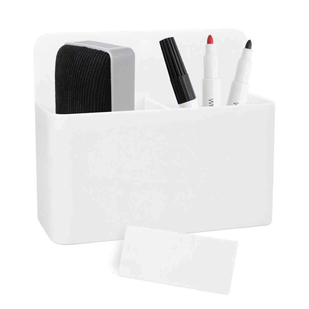 Pot     crayons magn   tique blanc, organiseur de casier blanc, pot de rangement pour crayons avec aimant puissant, panier pour marqueurs/stylos pour