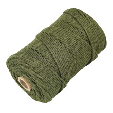 Macrame Cord 3mm x109 Yards Colored Macrame Cotton Cord 4 Strand Twisted Macrame Yarn Natural Cotton Cord Perfect Macrame Supplies for DIY Crafts Kn