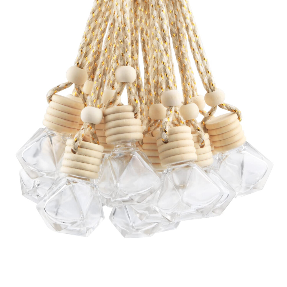 Dmuuudm 20 Pcs 8Ml Hanging Car Air Freshener Diffuser Empty Refillable Clear Glass Essential Diffuser Oil Aromatherapy Fragrance Perfume Pendant Vials 736530827540