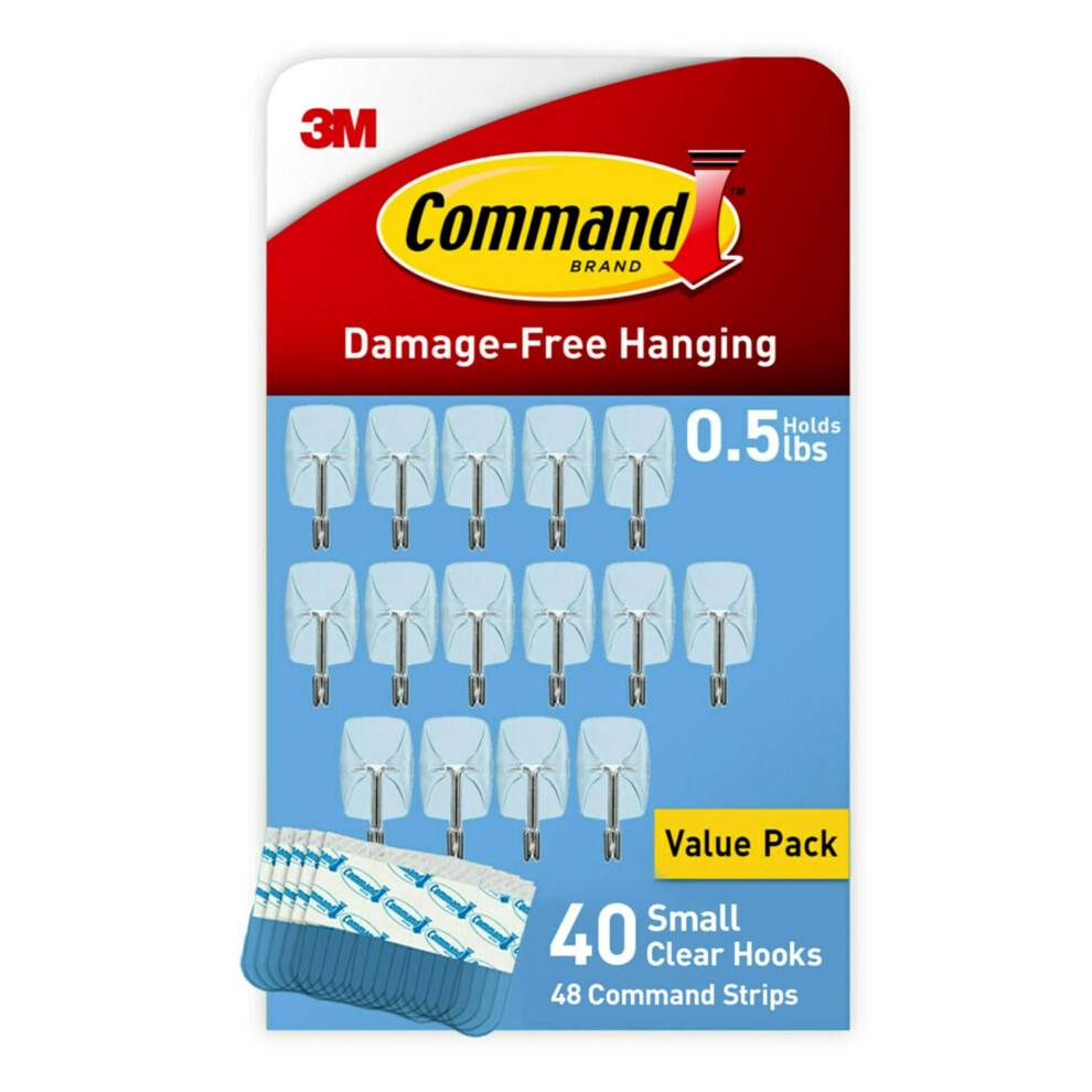 Command Small Wire Toggle Hooks  Damage Free Hanging Wall Hooks with Adhesive Strips  No Tools Wall Hooks for Hanging Decorations in Living Spaces  40