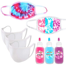 Perfectware - PW Cotton Candy Tri-Color Mask Kit Essentials Tie Dye Mask Kit - DIY Back to School Tie Dye Maskers - Cotton Candy Tri-Color Kit - Kraf