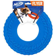 Giocattolo per cani Nerf Dog Rubber Tire Flyer Disco volante Leggero Resistente Galleggia in acqua Ottimo per spiaggia e piscina Diametro 10 poll