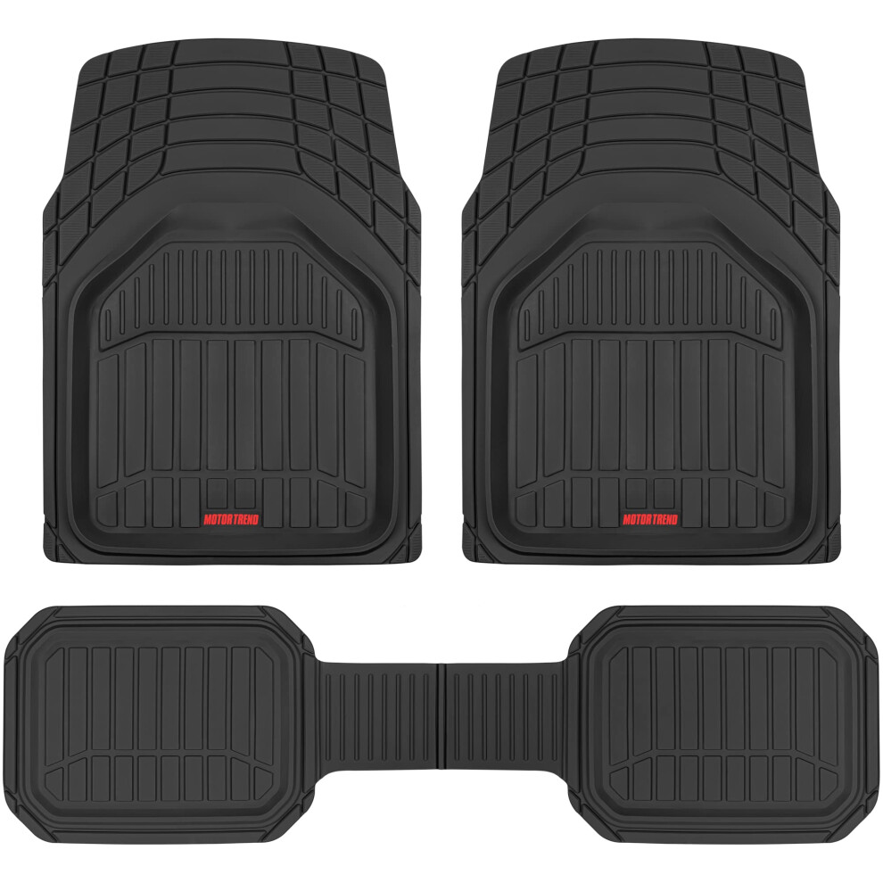 Motor Trend 943-Bk Flextough Defender Car Floor Mats -Next Generation Deep Dish Heavy Duty Contour Liners For Car Suv Truck & Van-All Weather Protecti 826942153808