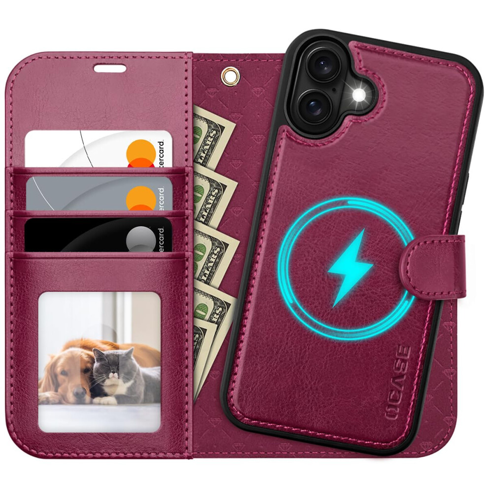 Ocase For Iphone 16 Case Detachable Wallet Case With Card Holder [2 In 1] Pu Leather Flip Folio Case With Rfid Blocking Stand Wrist Strap Shockproof 751242474479