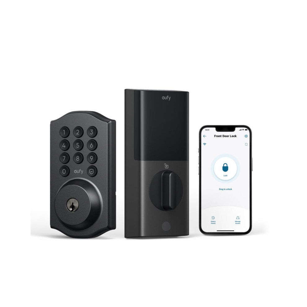 eufy Smart Lock C30  Keyless Entry Door Lock  Built-in WiFi Deadbolt  Smart Lock for Front Door  No Bridge Required  Easy Installation  App Remote Con