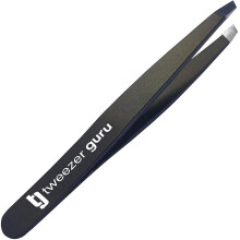 Tweezer Guru Pincett för Kvinnor & Män - Precision Snedpincett för Inåtväxande Hår, Pormask & Splinter (Svart)