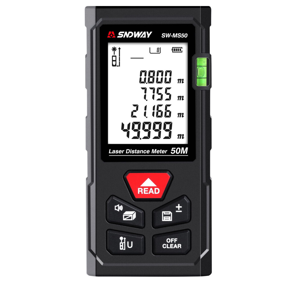 Strumento Di Misurazione Laser 165 Piedi Misuratore Di Distanza Laser Digitale Livelle A Bolla Misuratore Di Nastro Laser Portatile 50 M Misurato