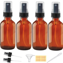 LANBEAUTIFY 4 oz amberkleurige glazen spuitflessen - kleine lege fijne mist spuitfles voor etherische olie gezicht - Mini donkere spuitflessen met me