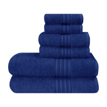Das 6er-Pack Baumwollhandtuch-Set von BOUTIQUO enthlt 2 Badetcher 28 x 55 Zoll, 2 Handtcher 16 x 24 Zoll und 2 Waschlappen 12 x 12 Zoll. Ideal fr