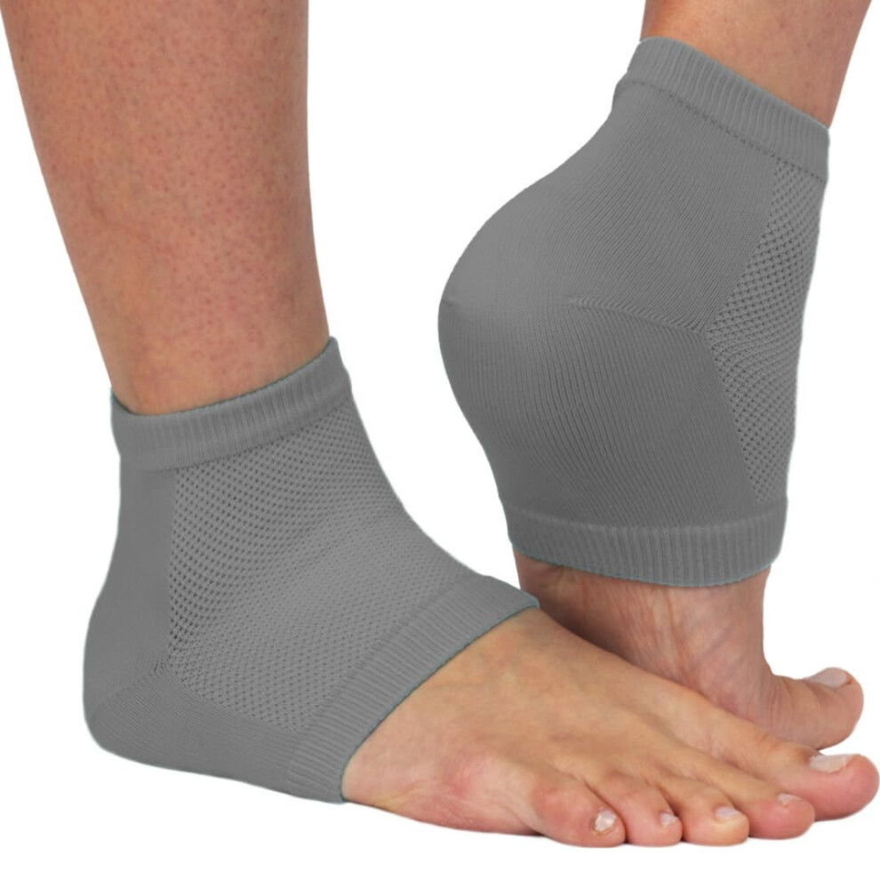 Natracure Vented Moisturizing Gel Heel Sleeves & Heel Socks For Cracked Heels With Aloe & Shea - Foot Softening Socks For Dry Cracked Feet & Rough Hee
