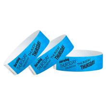 500 WristCo Thursday Neonblaue Tyvek-Armbnder fr Veranstaltungen  x 10  wasserdichte, recycelbare, bequeme, reifeste Papierarmbnder, Armbnder