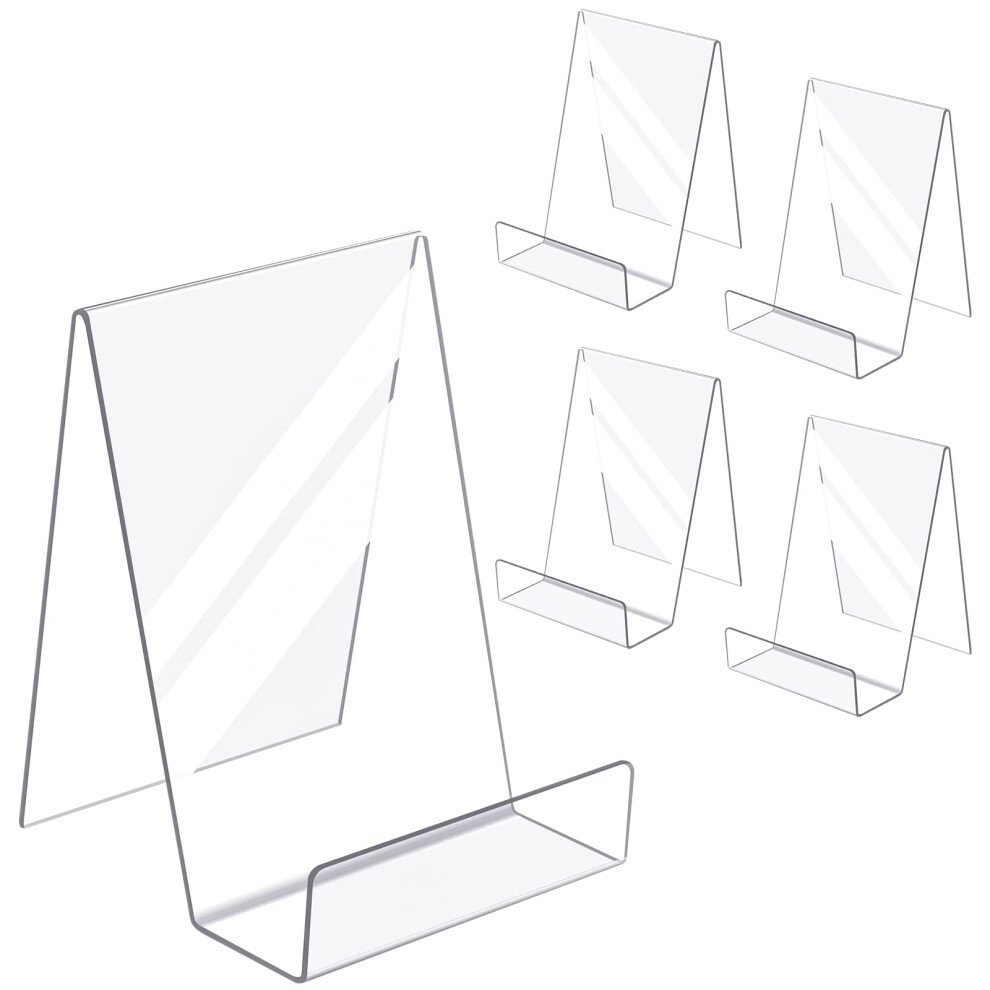 Caballetes De Exhibici N Kamehame Para Libros (5 Unidades, 3,9 X 4,3 X 5,8 Pulgadas), Acr Lico, Con Repisa, Transparente, Para Escritorio, Para L-image