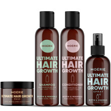 Moerie Shampoo and Conditioner Plus Hair Mask and Spray Mega Pack - The Ultimate Growth Care - For Longer Thicker Fuller Hair - Volumizing Products