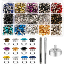 Metall Eyelets 600st 12 frger 3/16 tum Metal Grommet Kit Multi-Color Gommets Kit Metal Eyelets Set med 3 stycken Installationsverktyg och frvar