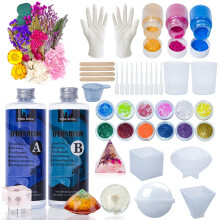 Vida Rosa Epoxidharz-Set fur Anfanger mit Formen, getrockneten Blumen, 600 ml/21,16 oz, Kristallbeschichtung fur Kunsthandwerk, Schmuckherstellun