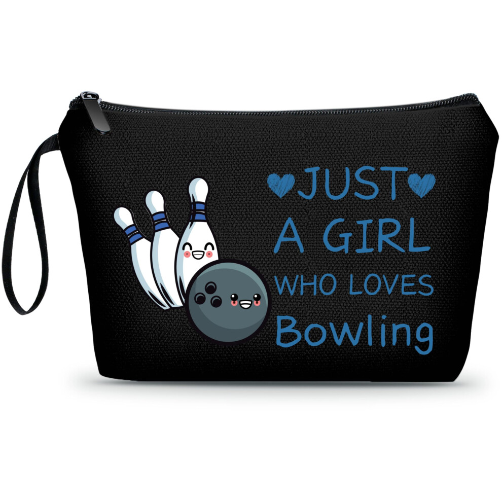 Ariosey Bowling Gifts For Women Funny Bowling Gifts Just A Girl Who Loves Bowling Small Cosmetic Makeup Bag Birthday Gifts For Women Her Bff Bestie Be
