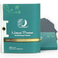 Premium Facial Oil Blotting Paper 200 Counts - Natural Bamboo Charcoal Face Blotting Sheets Easy Take Out Design - Top Handy Oil Absorbing Tissues -