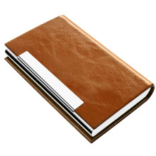 padike Business Card Holder Business Card Case Professional PU Leather & Stainless Steel Multi Card Case Business Card Holder Wallet Credit Card ID
